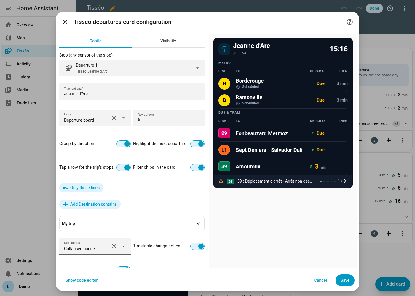 Visual card editor